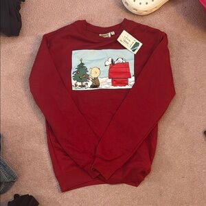 Aeropostale Red Crewneck Sweater with Snoopy Graphic